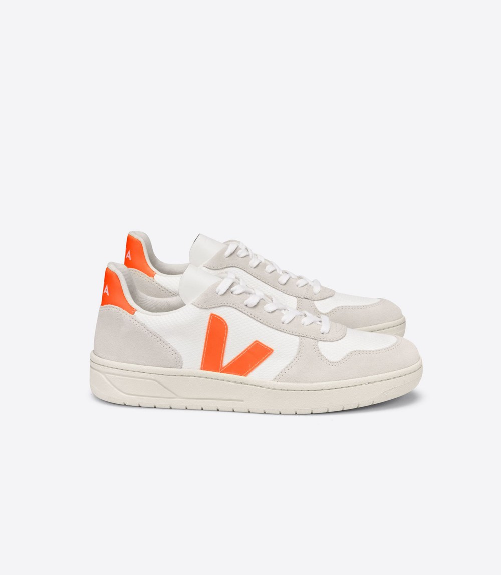 Veja Sneakers Mens - V-10 B-mesh - White/Beige/Orange - 3671ZDGKO